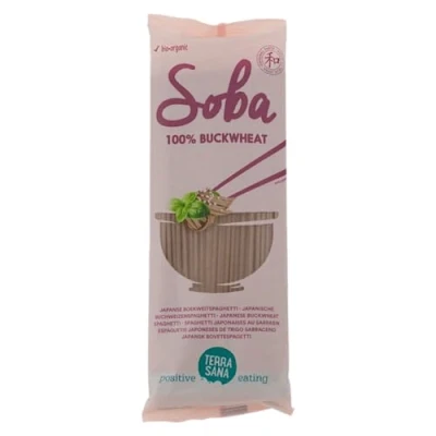 Afbeelding van TerraSana Bio Soba geroosterde boekweit, klassieke Japanse pasta, noedels, noodles, veganistisch en glutenvrij