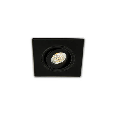 Afbeelding van Inbouwspot LED 3W, Vierkant, Kantelbaar, Aluminium, Dimbaar, Zwart
