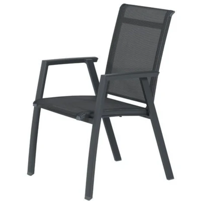 Afbeelding van Gala dining fauteuil carbon black/Antraciet Aluminium Garden Impressions