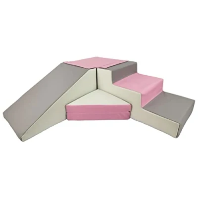 Afbeelding van Velinda 4 stuks Schuimrubberen Blokken voor spelletjes, kruipen, kleuterschool, speelgoed (Kleur: Wit, Lichtroze, Grijs)