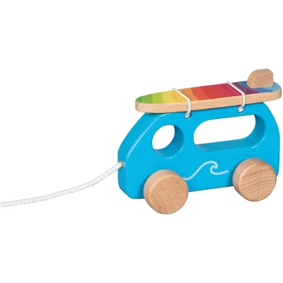 Afbeelding van Goki Houten Trekfiguur Surfwagen