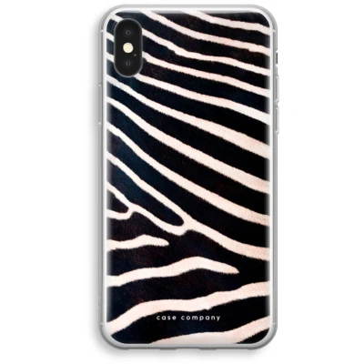 Afbeelding van Case Company® hoesje geschikt voor iPhone XS Zebra Soft Cover Telefoonhoesje Bescherming aan alle Kanten en Schermrand