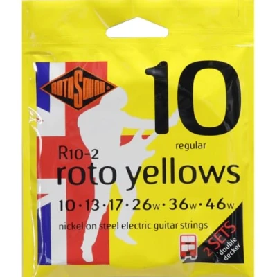 Afbeelding van Rotosound roodo Yellows R10DD 10 46 Doubledecker 2er Set Elektrische gitaarsnaren