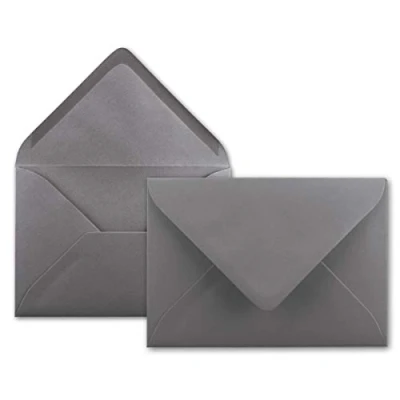 Afbeelding van NEUSER enveloppen 80 g/m² B6 175 x 125 mm zelfklevend 50 grafiet / grijs