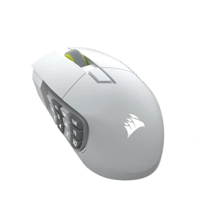 Afbeelding van CORSAIR SCIMITAR Elite Wireless SE MMO Gaming Mouse 33.000 dpi, 16 programmeerbare toetsen, verstelbare Key Slider™, 1K Hyper Polling, tot 150 uur batterij PC, PS5, PS4, Xbox, Mac wit