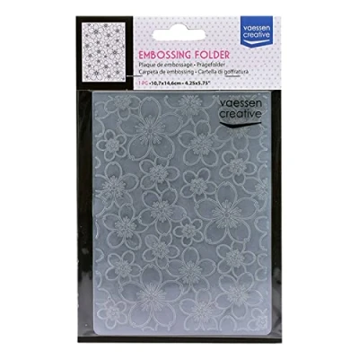 Afbeelding van Vaessen creative Embossingbord, kersen, 6 x 10,8 0,5 cm, 1 stuk, verjaardag, geboorte, kerstkaarten en creatieve hobby&#039;s van papier, kunststof karton, transparant, 14,6