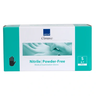 Afbeelding van Abena Nitril Handschoenen Classic poedervrij Maat S zwart 100st Haibu by Kapperskorting.com