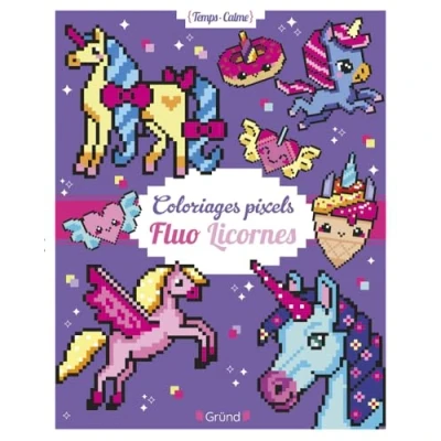 Afbeelding van COLORIAGES PIXELS FLUO LICORNES