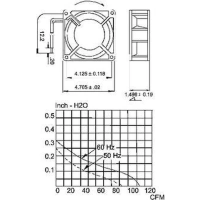 Afbeelding van SUNON CY 201 Ventilator, koelapparaten en radiatoren (ventilator, 12 cm, 2550 tpm, 2900 43 dB, 48 dB)