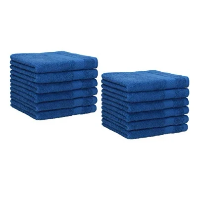 Afbeelding van Betz Palermo gastendoekjes, 100% katoen, afmetingen 30 x 50 cm, verschillende kleuren, blauw, 12 stuks