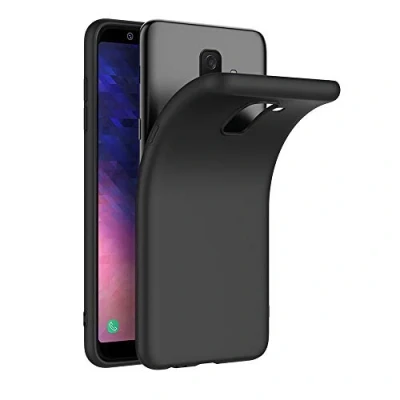 Afbeelding van AICEK beschermhoes voor Samsung Galaxy A6 Plus 2018, zwarte siliconen (6,0 inch)