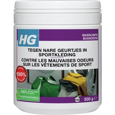 Afbeelding van wasmiddeltoevoeging tegen nare geurtjes in sportkleding HG