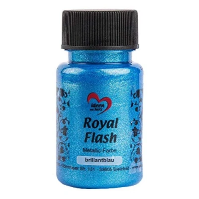 Afbeelding van Royal Flash Metallic acrylverf met fijne glitter, 50 ml, blauw glanzend