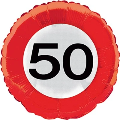 Afbeelding van Ballon folie 50 jaar Verkeersbord