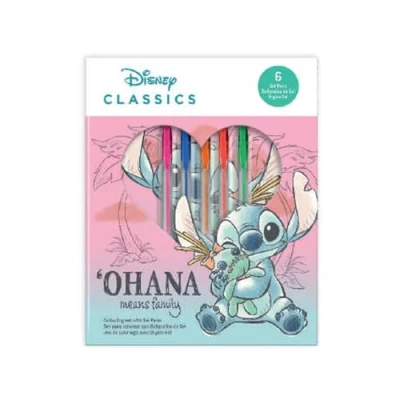 Afbeelding van Disney Lilo &amp; Stitch Kleurboek met 6 Gekleurde Gel Pennen Hobby Tekenen Kleuren