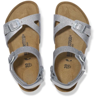 Afbeelding van Birkenstock RIO KIDS Sandalen voor kinderen, Maat: 28, Sparkling silver Hoogwaardig imitatieleer
