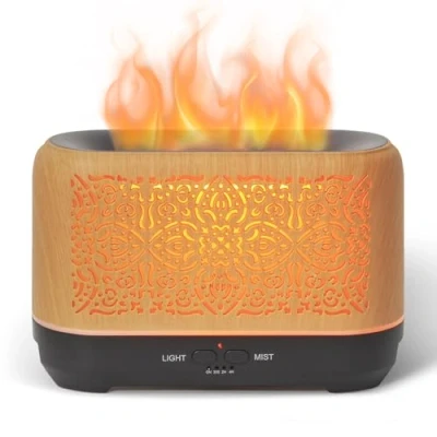 Afbeelding van Earnest Living Flammen Aroma Diffuser 200 ml luchtbevochtiger timer nachtlampjes en automatische uitschakelfunctie thuis kantoor aromatherapie olieverspreider