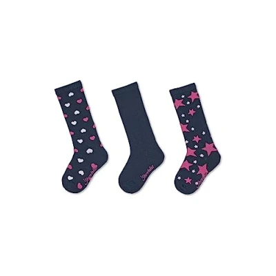 Afbeelding van Sterntaler Kniestrümpfe 3 pack harten babysokken voor meisjes (3 stuks), Navy Blauw