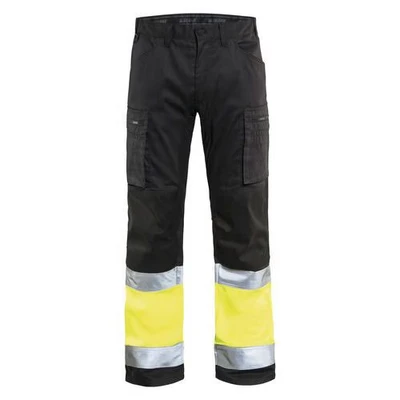 Image de Pantalon artisan stretch haute visibilité noir/jaune fluorescent