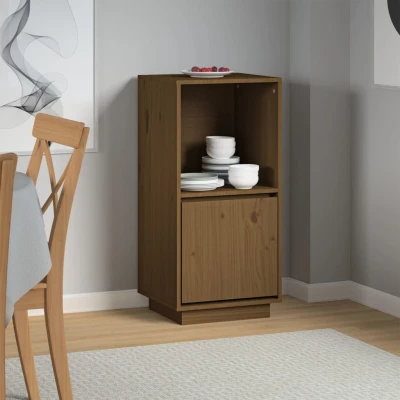 Afbeelding van Dressoir 38x35x80 cm massief grenenhout honingbruin