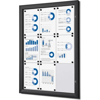 Afbeelding van Indoor Vergrendelbaar Notitiebord SCS 9x A4 Zwart Syna SCS9XA4C9005 Horeca &amp; Professioneel