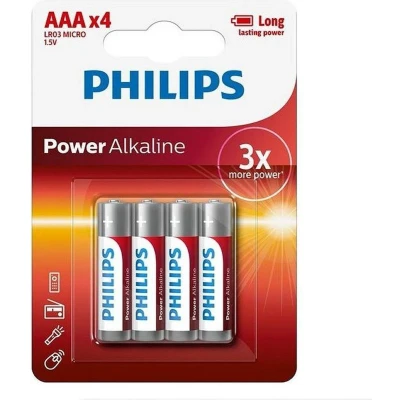 Afbeelding van Philips Power Alkaline batterijen AAA 4 stuks