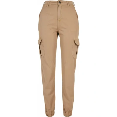 Afbeelding van Urban Classics HIGH Waist Cargobroek, Dames, Maat: 28, Unionbeige