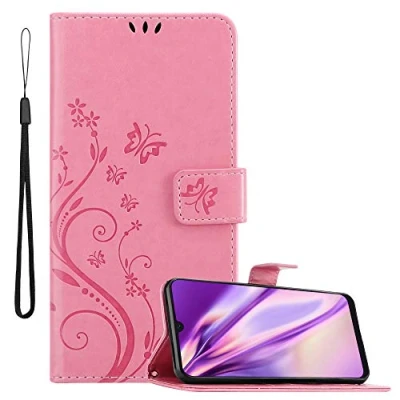 Afbeelding van Cadorabo Hoesje geschikt voor Samsung Galaxy A50 4G / A50s A30s in BLOEMEN ROZE Beschermhoes bloemmotief met magnetische sluiting, standfunctie en kaartsleuven Book Case Cover Etui