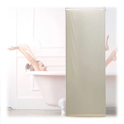 Afbeelding van Relaxdays Douche rolgordijn beige douchegordijn gordijn badkamer waterafstotend 60x240cm
