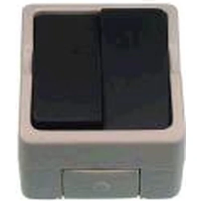 Afbeelding van Ratio Opbouw Serie Schakelaar Dubbel Spatwaterdicht IP54 Grijs / Wit