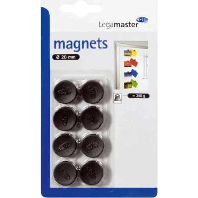 Afbeelding van Magneet Legamaster 20mm 250gr zwart 8stuks