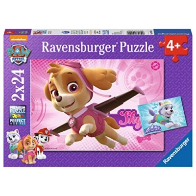 Afbeelding van Ravensburger Paw Patrol 9152 puzzel Skye en Everest 2 x 24 stukjes