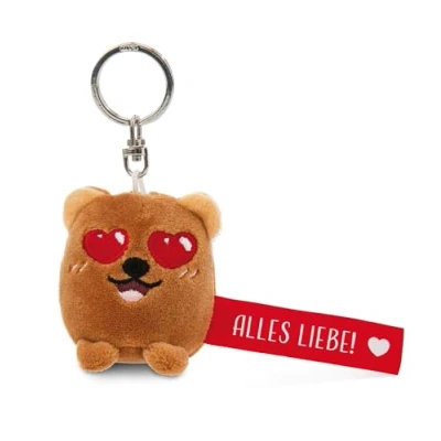 Afbeelding van NICI sleutelhanger beer &quot;Alles Liebe&quot; 5 cm bruin trouwe metgezel voor rugzak of tas groot en klein 62041