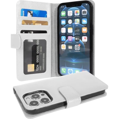 Afbeelding van Cadorabo Hoesje geschikt voor Apple iPhone 13 PRO in MAGNESIUM WIT Beschermhoes met magnetische sluiting en 3 kaartsleuven Book Case Cover Etui