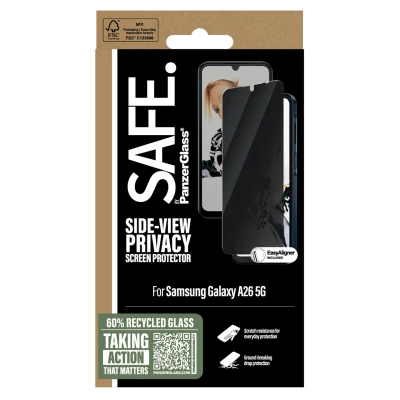Afbeelding van SAFE by PanzerGlass Privacy Screenprotector Ultra Wide Fit met applicator voor de Samsung Galaxy A26