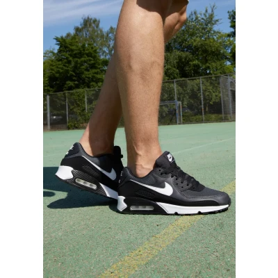 Afbeelding van Nike Sportswear AIR MAX 90 Sneakers laag, Heren, Maat: 45.5, Black/white/metallic silver Leer en textiel