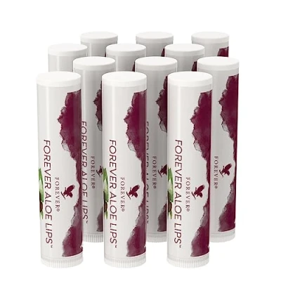Afbeelding van Forever aloë Lips Lippenbalsem met vera, jojoba olie en bijenwas voor droge gebarsten lippen, dermatologisch gecertificeerd, glutenvrij (12 x 4,25 g)