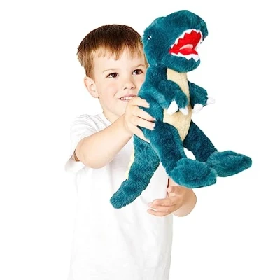 Afbeelding van Zappi Co 100% gerecycled pluche, T Rex (28 cm lang), zachte, behaaglijke en milieuvriendelijke dierencollectie voor pasgeborenen, eerste kind