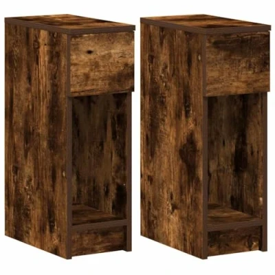 Afbeelding van vidaXL Nachtkastjes 2 st met lade 20x36x60 cm gerookt eikenkleurig