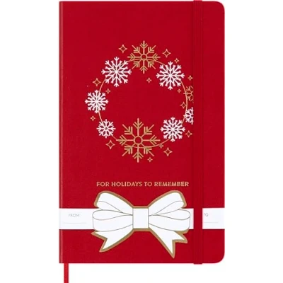 Image de Carnet ligné Moleskine Noël Grand Format Couverture Rigide Rouge