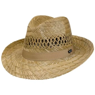 Afbeelding van Lipodo Klassieke strohoed voor heren, gemaakt in Italië, zomer, fedora zon met grofkorrelig lint, lente Natuur