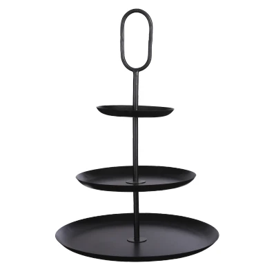 Afbeelding van Rama Etagère 3 Laags H55 x Ø38 cm Metaal Zwart