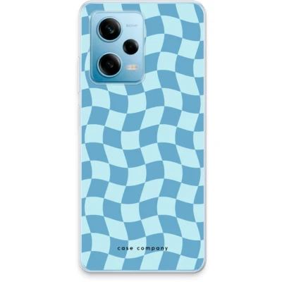 Afbeelding van Case Company® hoesje geschikt voor Xiaomi Redmi Note 12 Pro 5G Grid Blauw Soft Cover Telefoonhoesje Bescherming aan alle Kanten en Schermrand