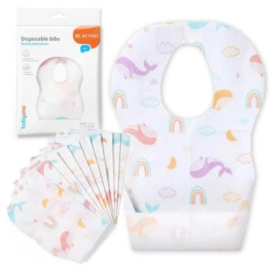 Afbeelding van Babyono Wegwerp Slabbetjes Eten Zonder Gedoe Waterdicht en Handig 10 stuks