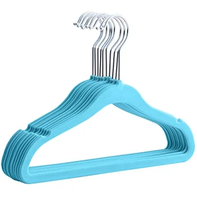 Afbeelding van ACAZA baby Kledinghangers Kinder 20 Stuks Kind Blauw Kleerhangers Kinderen anti slip