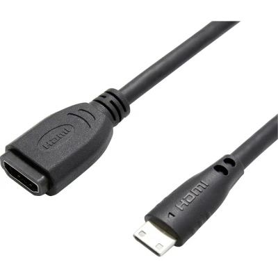 Afbeelding van Value 12.99.3120 HDMI kabel Verlengkabel mini C stekker, A bus 0.15 m Zwart