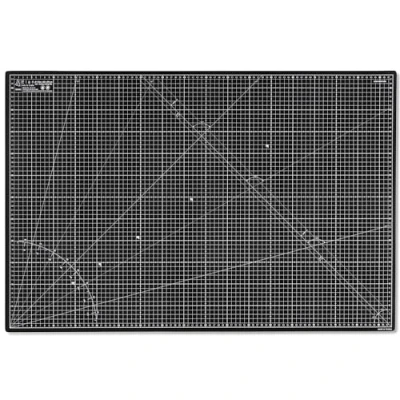 Afbeelding van Elan 5 laagse Snijmat Zwart en Bruin A1, Zelfherstellende 3 mm Snijmat, Knutselmat met Dubbelzijdig Raster, Metrische Snijonderlegger voor Quilten, Naaien, Patchworken, Scrapbooken, enz. 90 x 60 cm