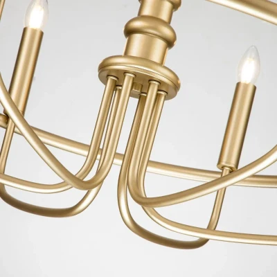 Afbeelding van Kichler LED Kroonluchter 6X E14 Max 40W Dimbaar Painted Natural Brass
