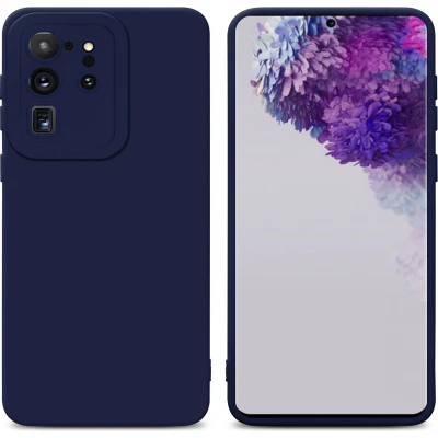 Afbeelding van Cadorabo Hoesje geschikt voor Samsung Galaxy S20 ULTRA in Fluid DONKER BLAUW Beschermhoes gemaakt van flexibel TPU silicone Cover Case