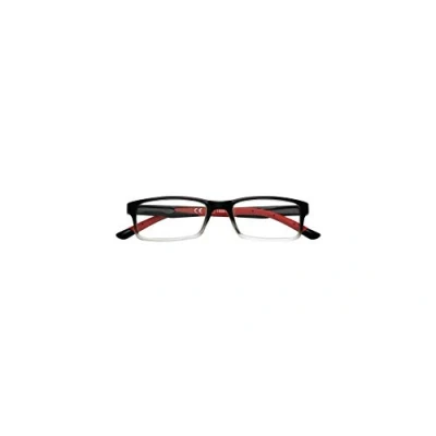 Image de Lunettes de lecture Zippo®, faite avec un cadre lignes douces, idéale pour les hommes et femmes, dioptrie +1,00, noire ombragée, tiges rouges
